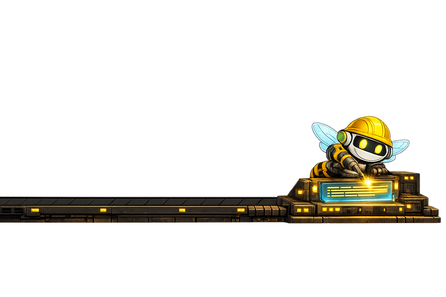 Builder bee assembling the document